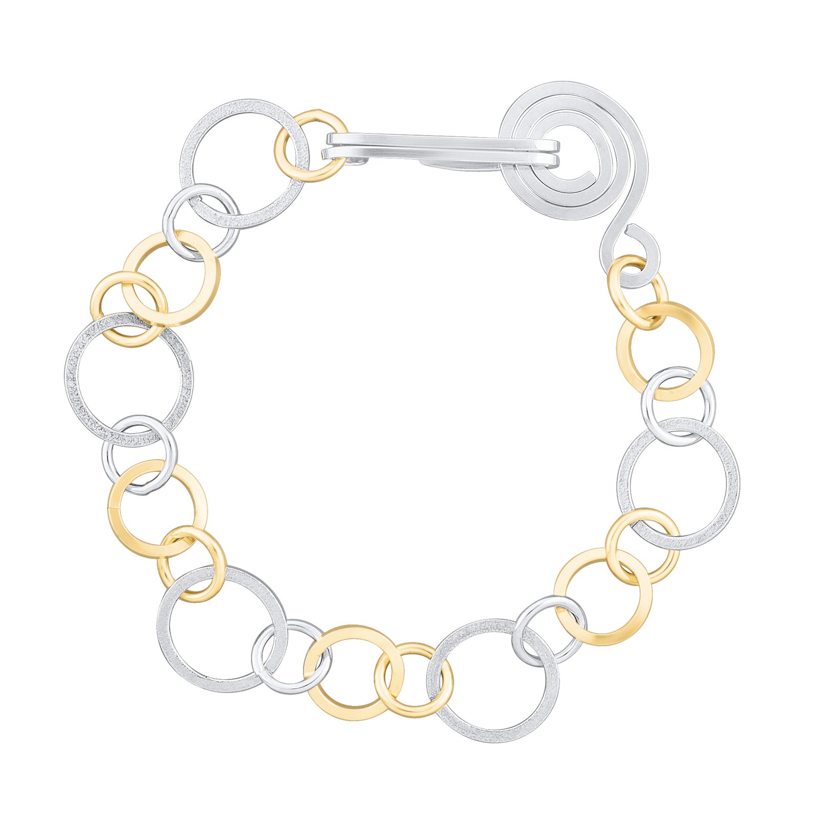 Handmade Two Tone Chain Bracelet in Argentium Sterling Silver & 14K Gold Fill