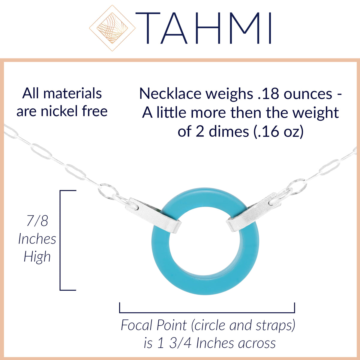 Teal Peacock Blue Recycled Glass Open Circle and Sterling Silver Style Necklace