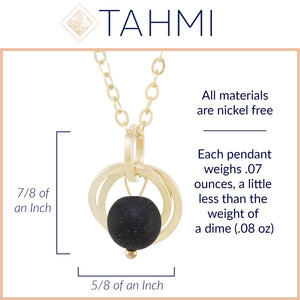 Matte Black Round Recycled Glass Ball Simple Pendant Necklace in 14K Yellow Gold Fill