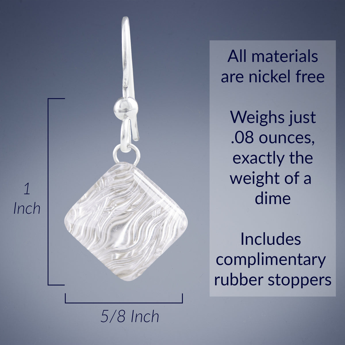 AS SEEN ON Netflix's Chambers: Silver Pyramid Earrings with Handwoven Metal Fabric and Glass