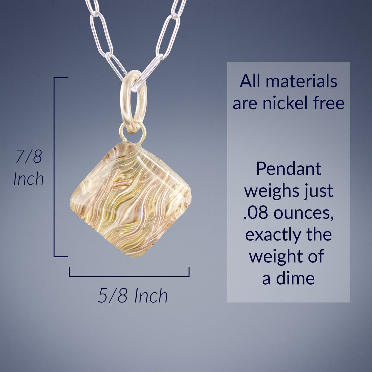 Handwoven Gold & Glass Pyramid Pendant & Earring Set