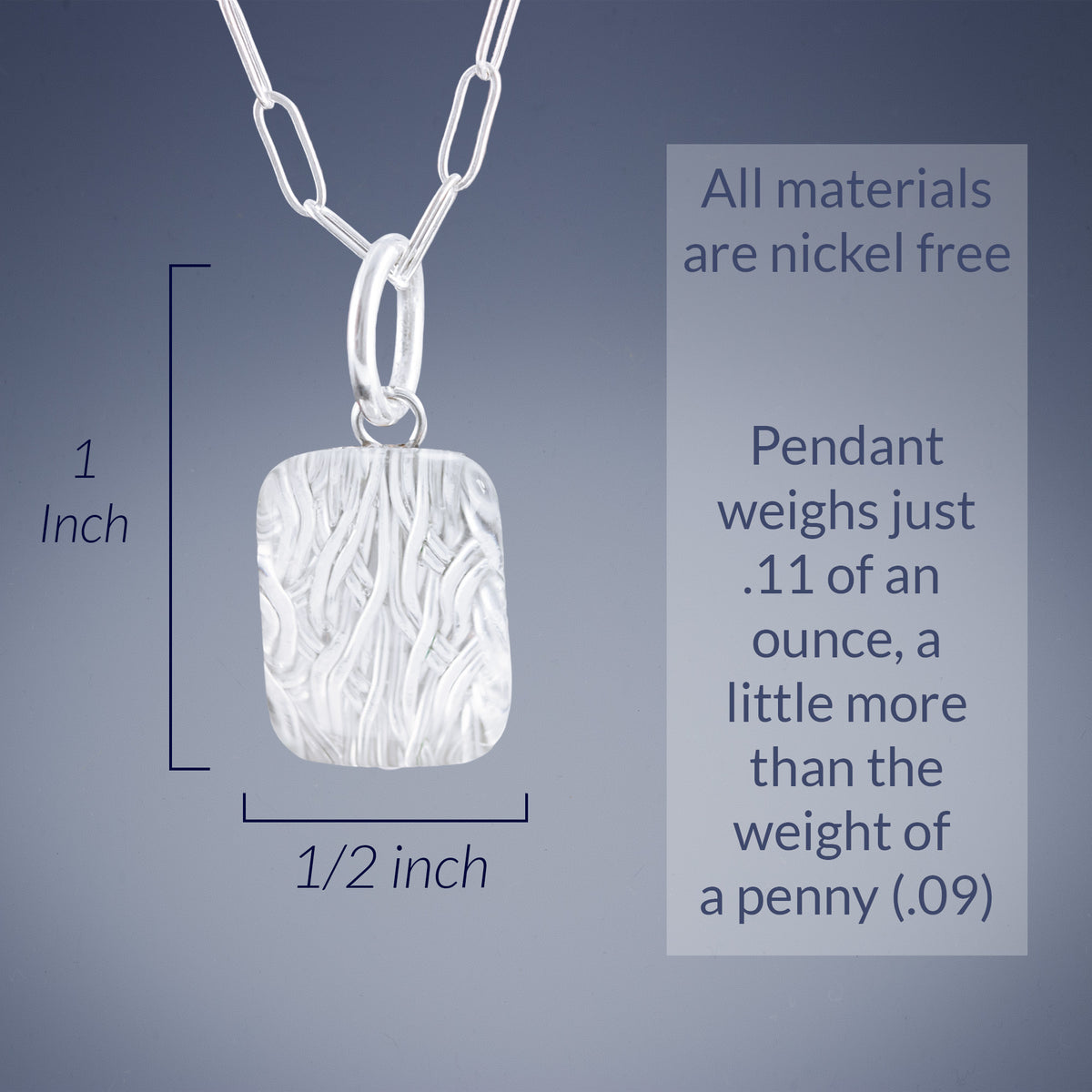 Sparkly Silver Rectangle Shaped Earring and Pendant Set with Handwoven Metal Fabric and Glass