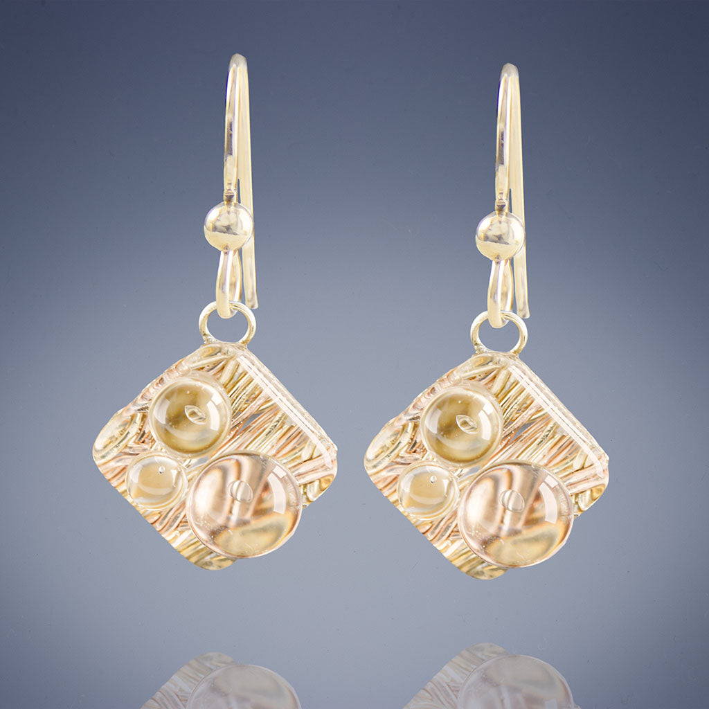 Joy Long Dangle Quartz Earrings 14kt Gold Fill