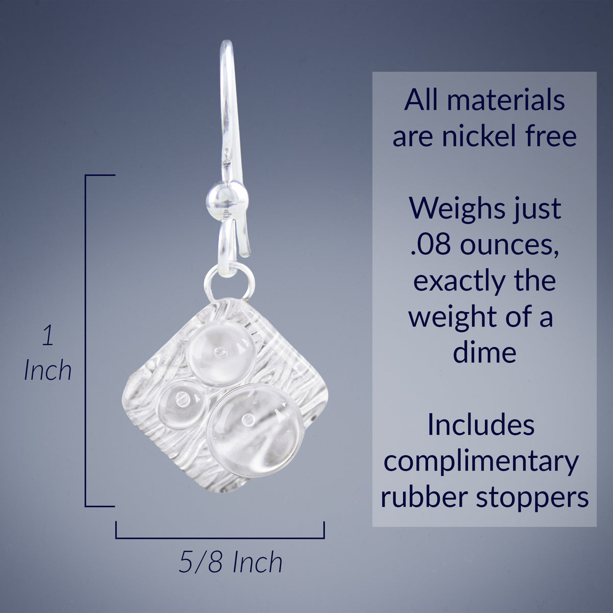 Sparkly Silver Woven Metal and Glass Dangle Earrings in Sterling Silver with Raindrops