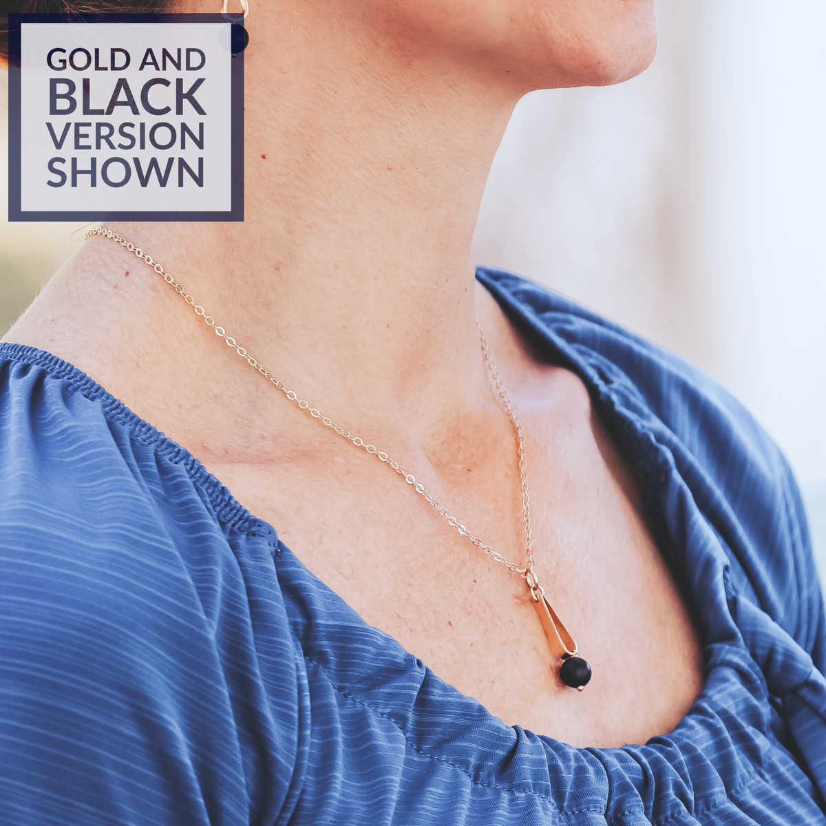 Light Pastel Sage Green Round Recycled Glass Ball and 14K Gold Fill Teardrop Shaped Pendant Necklace