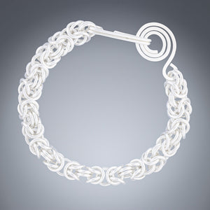 Handwoven Chunky Byzantine Bracelet in Argentium Sterling Silver