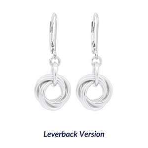 AS SEEN ON LAW AND ORDER: SVU - Dainty Drop Round Love Knot Dangle Earrings in Silver