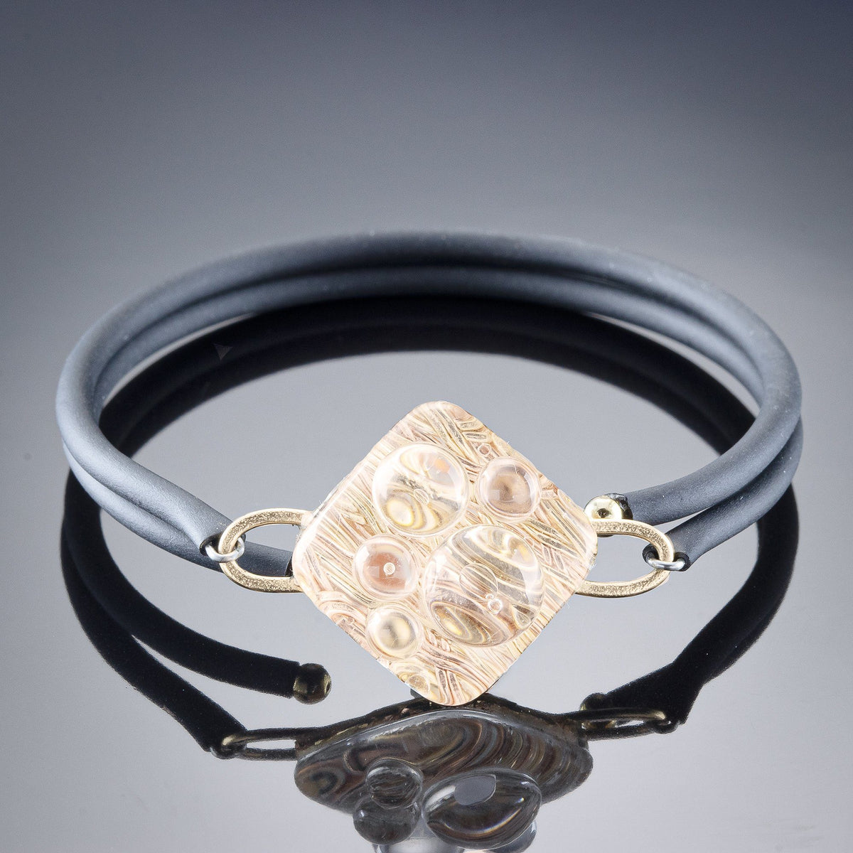 Handwoven 14K Gold Fill & Glass Wrap Bracelet with Memory Wire